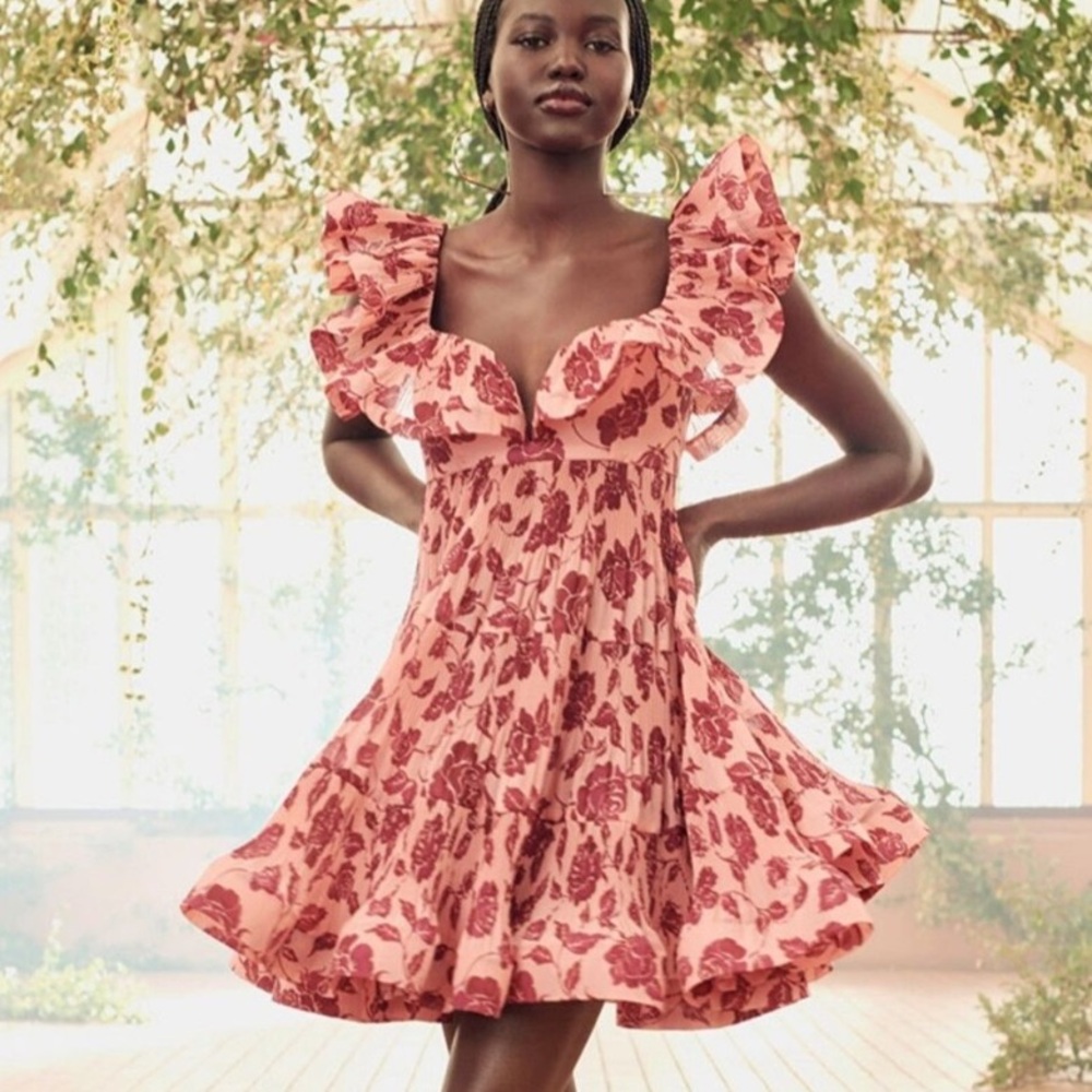 Zimmermann Pink Floral Dress lovestruck pleated